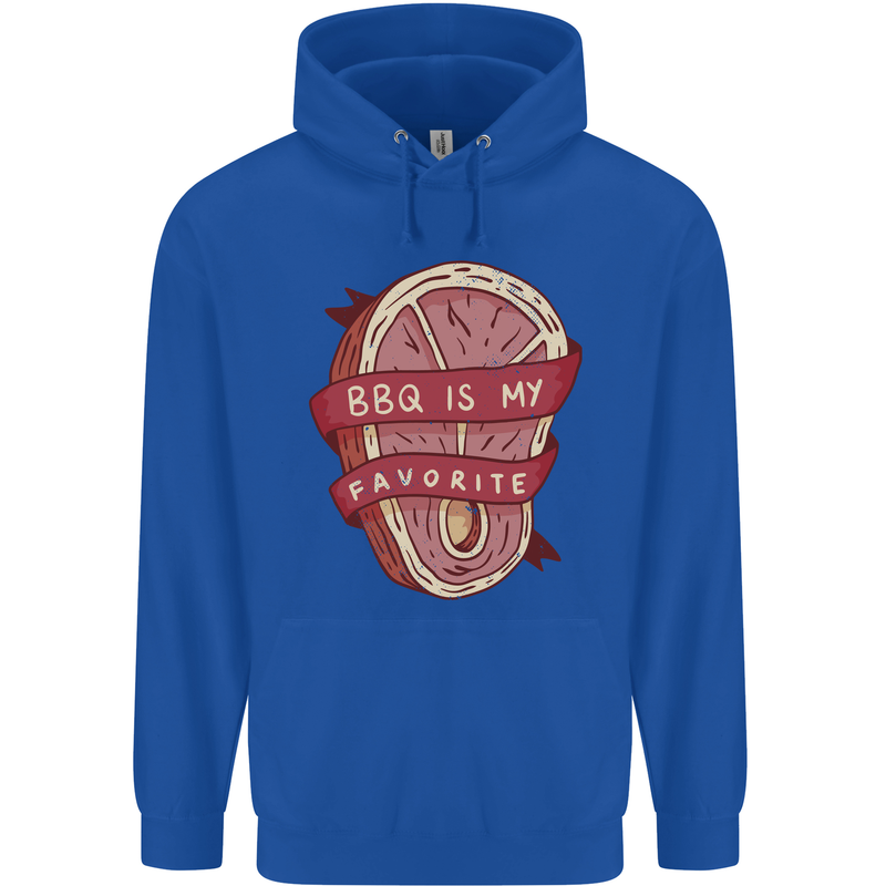 BBQ is My Favourite Funny Steak Grill Braai Mens 80% Cotton Hoodie Royal Blue