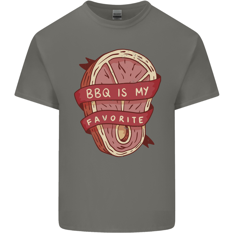 BBQ is My Favourite Funny Steak Grill Braai Mens Cotton T-Shirt Tee Top Charcoal