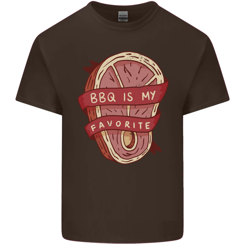BBQ is My Favourite Funny Steak Grill Braai Mens Cotton T-Shirt Tee Top Dark Chocolate