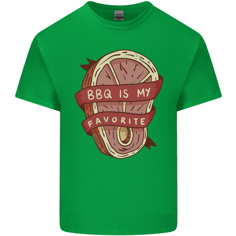 BBQ is My Favourite Funny Steak Grill Braai Mens Cotton T-Shirt Tee Top Irish Green