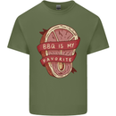 BBQ is My Favourite Funny Steak Grill Braai Mens Cotton T-Shirt Tee Top Military Green