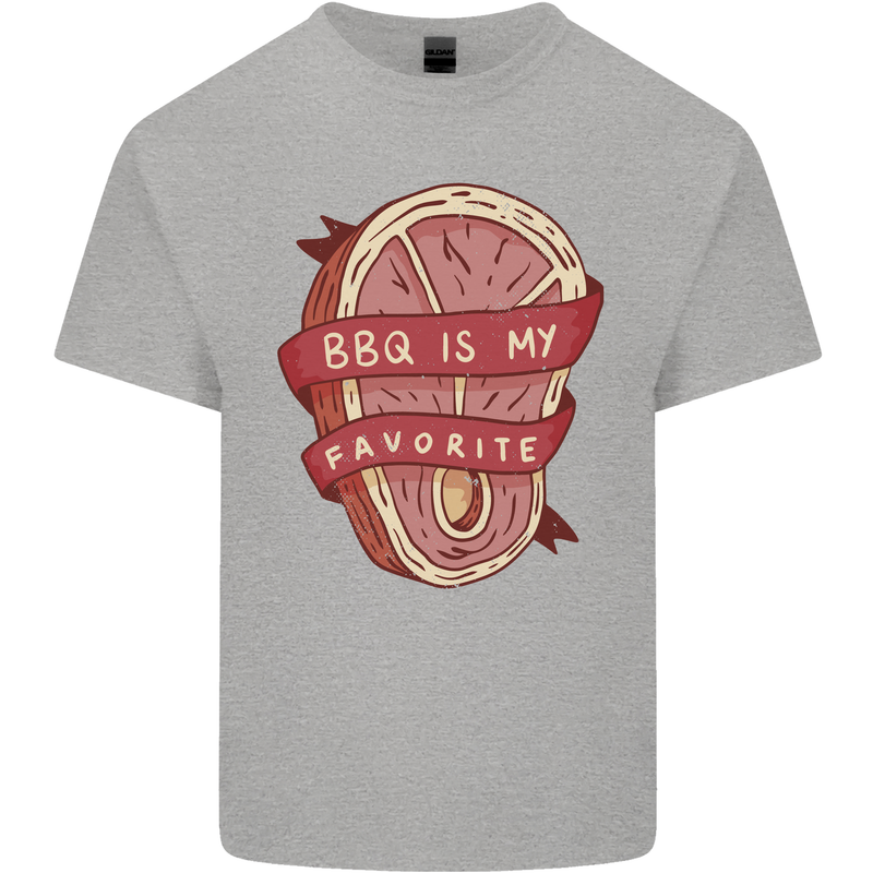 BBQ is My Favourite Funny Steak Grill Braai Mens Cotton T-Shirt Tee Top Sports Grey