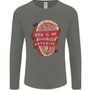 BBQ is My Favourite Funny Steak Grill Braai Mens Long Sleeve T-Shirt Charcoal