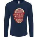 BBQ is My Favourite Funny Steak Grill Braai Mens Long Sleeve T-Shirt Navy Blue
