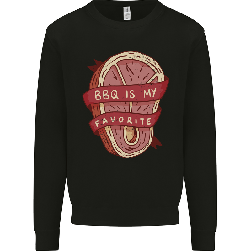 BBQ is My Favourite Funny Steak Grill Braai Mens Sweatshirt Jumper Black