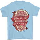 BBQ is My Favourite Funny Steak Grill Braai Mens T-Shirt 100% Cotton Light Blue
