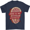BBQ is My Favourite Funny Steak Grill Braai Mens T-Shirt 100% Cotton Navy Blue