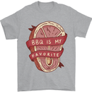 BBQ is My Favourite Funny Steak Grill Braai Mens T-Shirt 100% Cotton Sports Grey