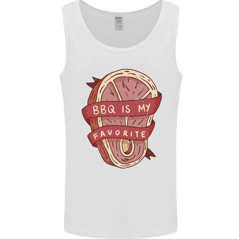 BBQ is My Favourite Funny Steak Grill Braai Mens Vest Tank Top White