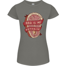 BBQ is My Favourite Funny Steak Grill Braai Womens Petite Cut T-Shirt Charcoal