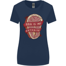 BBQ is My Favourite Funny Steak Grill Braai Womens Wider Cut T-Shirt Navy Blue