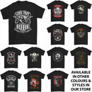 a group of t - shirts with different designs on them