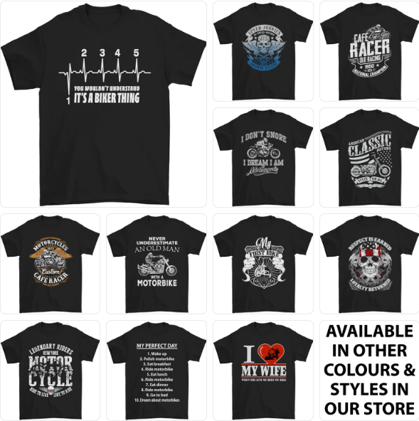 a group of t - shirts with different designs on them