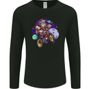 BMX Santa in Space Christmas Cycling Xmas Bike Mens Long Sleeve T-Shirt Black