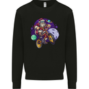 BMX Santa in Space Christmas Cycling Xmas Bike Mens Sweatshirt Jumper Black