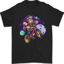 BMX Santa in Space Christmas Cycling Xmas Bike Mens T-Shirt 100% Cotton Black