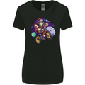 BMX Santa in Space Christmas Cycling Xmas Bike Womens Wider Cut T-Shirt Black