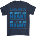 Baby Boy Calls Me Nanny Grandparents Day Mens T-Shirt 100% Cotton Navy Blue