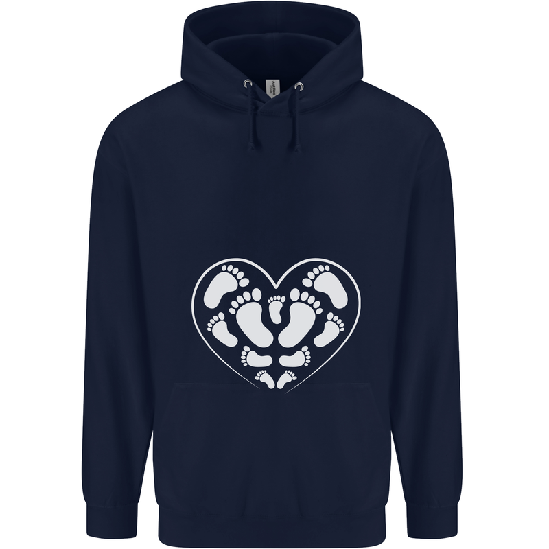 Baby Heart New Baby Pregnancy Pregnant Childrens Kids Hoodie Navy Blue