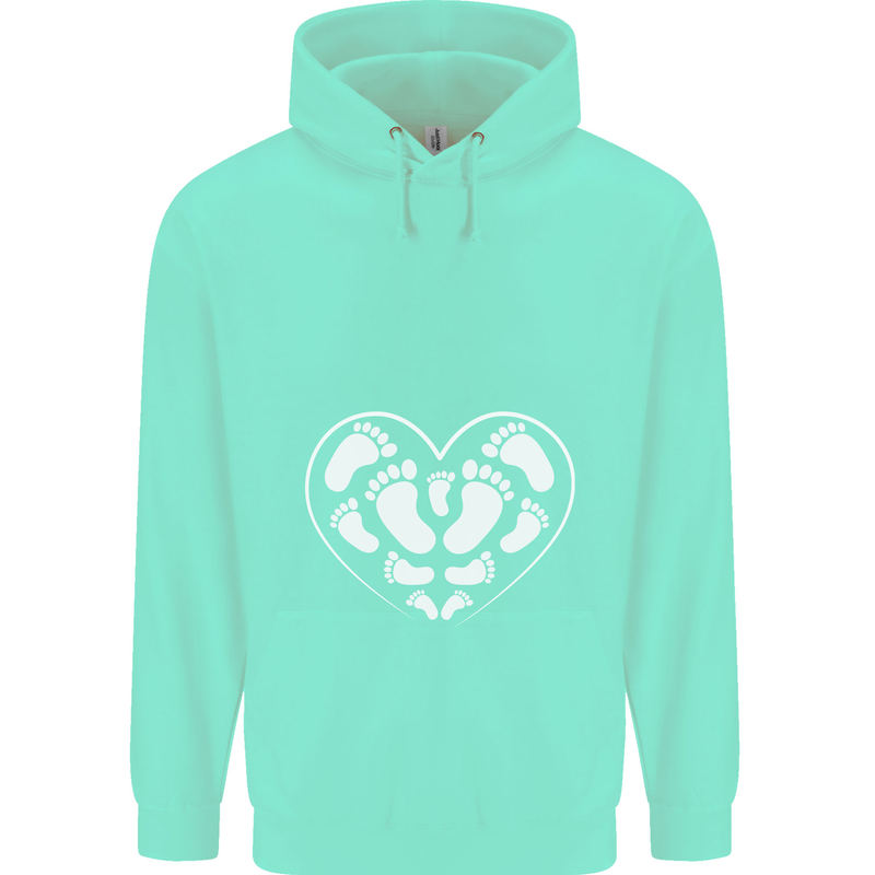 Baby Heart New Baby Pregnancy Pregnant Childrens Kids Hoodie Peppermint