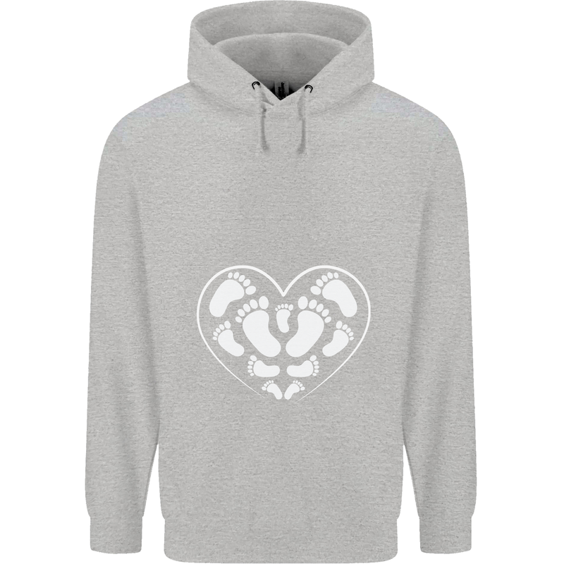 Baby Heart New Baby Pregnancy Pregnant Childrens Kids Hoodie Sports Grey