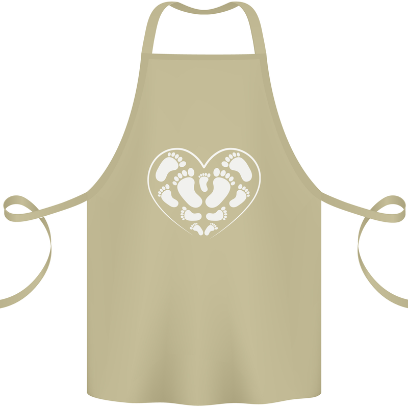 Baby Heart New Baby Pregnancy Pregnant Cotton Apron 100% Organic Khaki