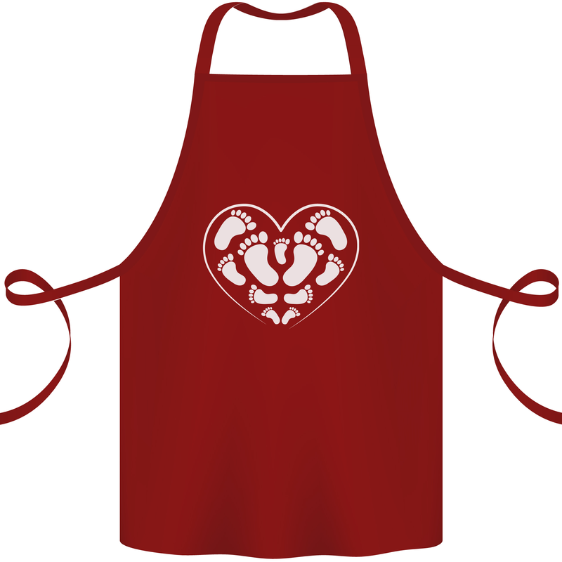 Baby Heart New Baby Pregnancy Pregnant Cotton Apron 100% Organic Maroon