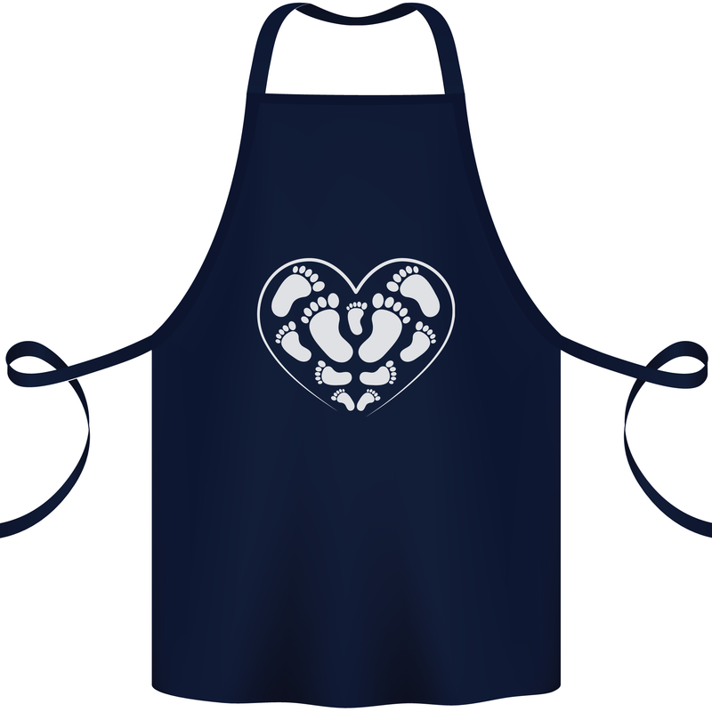 Baby Heart New Baby Pregnancy Pregnant Cotton Apron 100% Organic Navy Blue