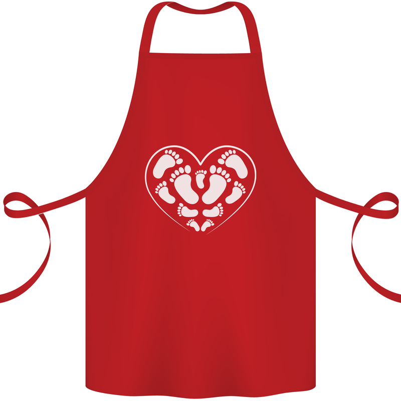 Baby Heart New Baby Pregnancy Pregnant Cotton Apron 100% Organic Red