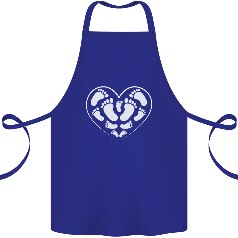 Baby Heart New Baby Pregnancy Pregnant Cotton Apron 100% Organic Royal Blue