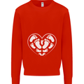 Baby Heart New Baby Pregnancy Pregnant Kids Sweatshirt Jumper Bright Red