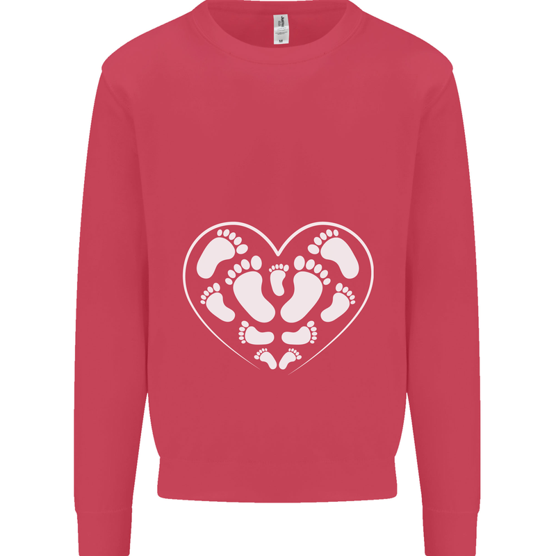 Baby Heart New Baby Pregnancy Pregnant Kids Sweatshirt Jumper Heliconia