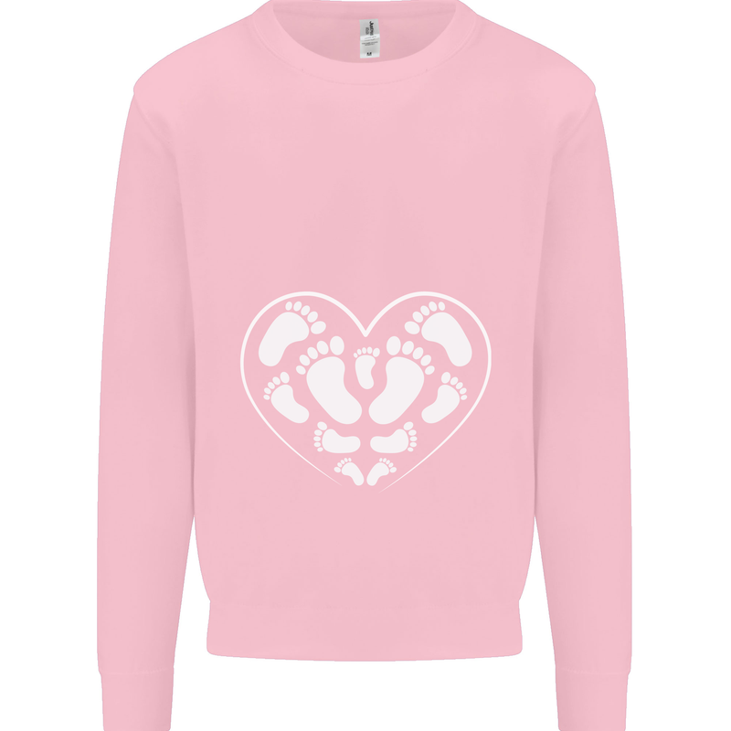 Baby Heart New Baby Pregnancy Pregnant Kids Sweatshirt Jumper Light Pink