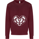 Baby Heart New Baby Pregnancy Pregnant Kids Sweatshirt Jumper Maroon