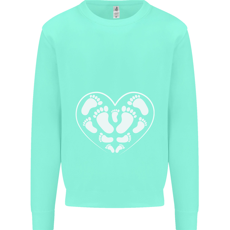 Baby Heart New Baby Pregnancy Pregnant Kids Sweatshirt Jumper Peppermint
