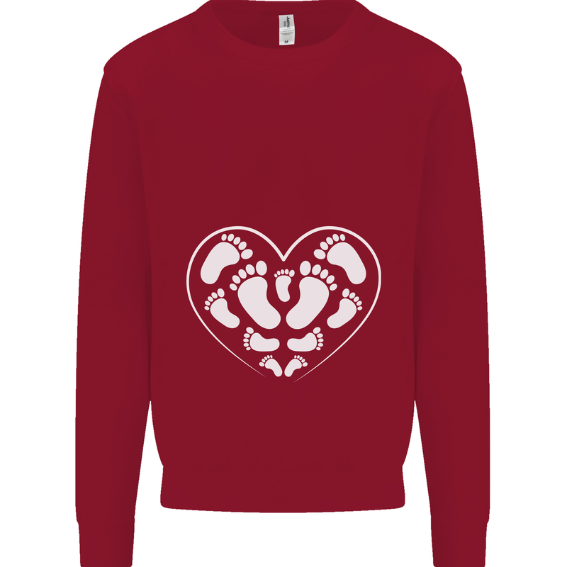 Baby Heart New Baby Pregnancy Pregnant Kids Sweatshirt Jumper Red