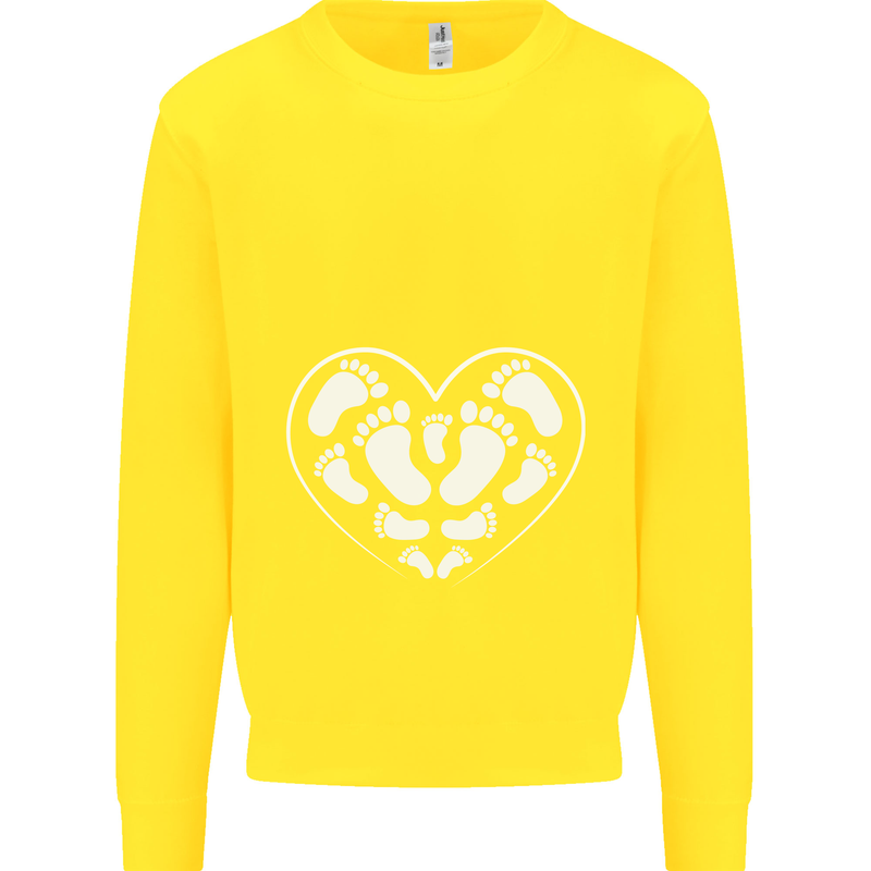 Baby Heart New Baby Pregnancy Pregnant Kids Sweatshirt Jumper Yellow