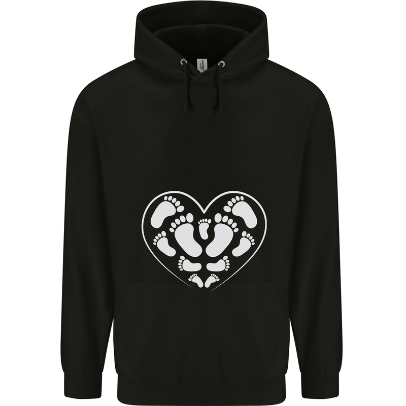 Baby Heart New Baby Pregnancy Pregnant Mens 80% Cotton Hoodie Black