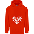 Baby Heart New Baby Pregnancy Pregnant Mens 80% Cotton Hoodie Bright Red