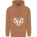 Baby Heart New Baby Pregnancy Pregnant Mens 80% Cotton Hoodie Caramel Latte
