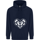 Baby Heart New Baby Pregnancy Pregnant Mens 80% Cotton Hoodie Navy Blue