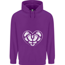 Baby Heart New Baby Pregnancy Pregnant Mens 80% Cotton Hoodie Purple