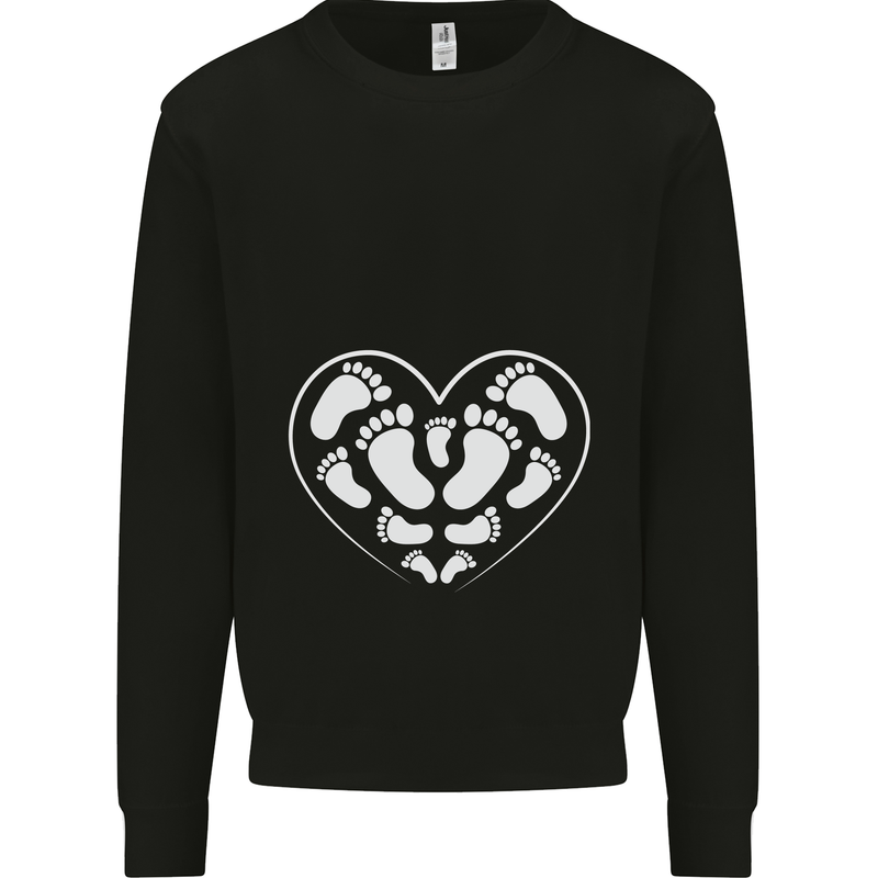 Baby Heart New Baby Pregnancy Pregnant Mens Sweatshirt Jumper Black