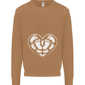 Baby Heart New Baby Pregnancy Pregnant Mens Sweatshirt Jumper Caramel Latte