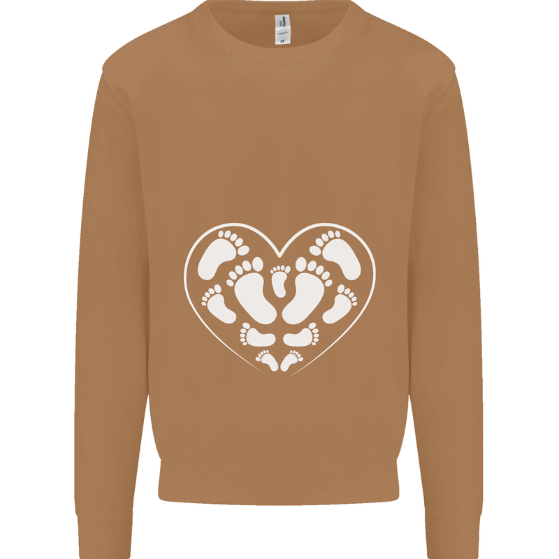Baby Heart New Baby Pregnancy Pregnant Mens Sweatshirt Jumper Caramel Latte