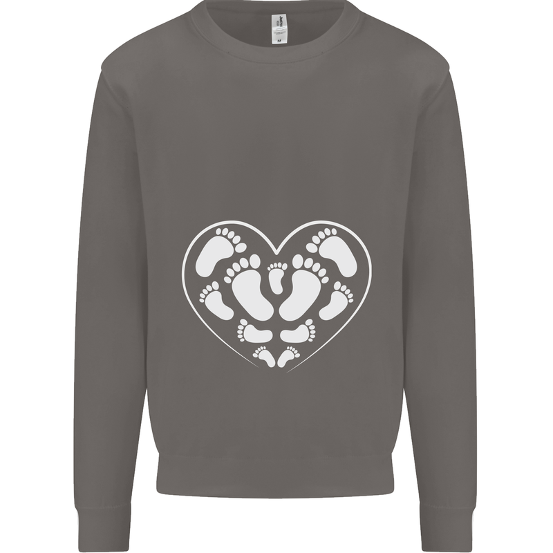 Baby Heart New Baby Pregnancy Pregnant Mens Sweatshirt Jumper Charcoal