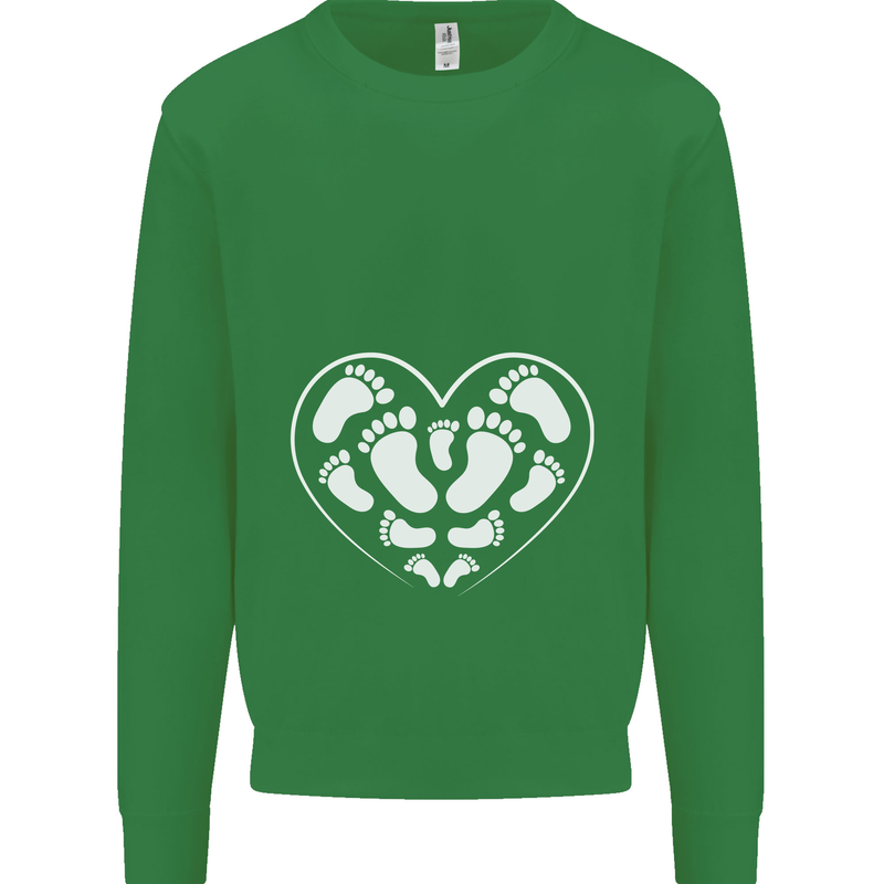 Baby Heart New Baby Pregnancy Pregnant Mens Sweatshirt Jumper Irish Green