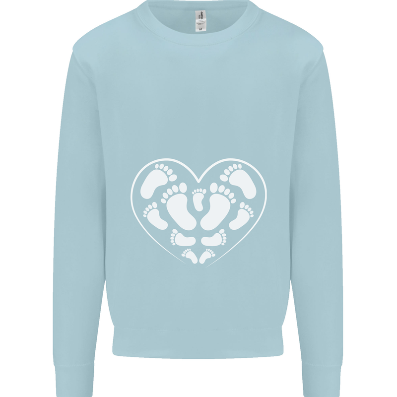 Baby Heart New Baby Pregnancy Pregnant Mens Sweatshirt Jumper Light Blue
