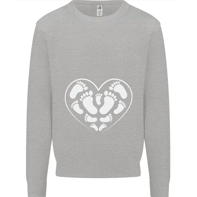 Baby Heart New Baby Pregnancy Pregnant Mens Sweatshirt Jumper Sports Grey