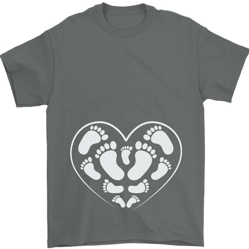 Baby Heart New Baby Pregnancy Pregnant Mens T-Shirt 100% Cotton Charcoal